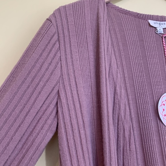 Umgee | NWT Keep Your Secrets Mauve Pink Dusty Rose Open Front Duster Cardigan M - Picture 13 of 17